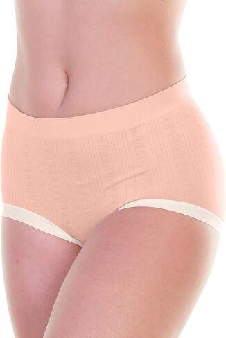 Angelina Women's Seamless Cotton Light-Control Mid-Rise Briefs Panties (6 or 12-Pack) in Saudi Arabia