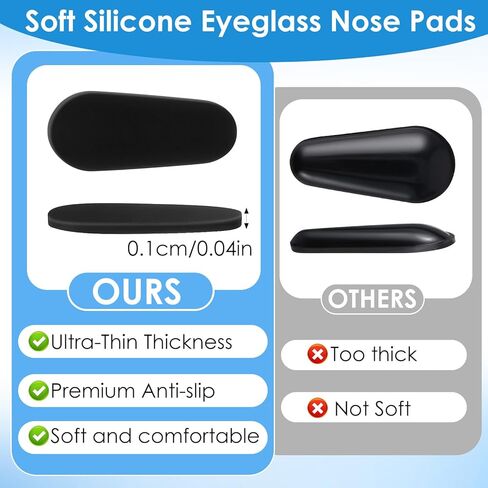 20 Pairs Teardrop Silicone Anti-Slip Adhesive Nose Pads for Glasses, Non-Slip Nose Grips for Eyewear, Ultra-Thin Height Increasing Noses Pads for Sunglasses & Optical Frames in Saudi Arabia