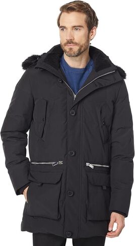 KARL LAGERFELD mens Outerwear Faux Fur Hooded Parka in Saudi Arabia
