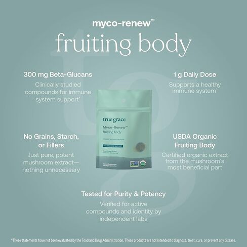 True Grace Mushroom Myco-Renew Blend Daily Immune Support - 120 Count Capsules - Organic in Saudi Arabia