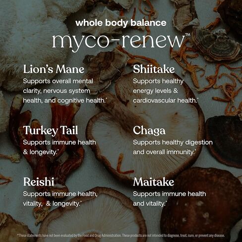 True Grace Mushroom Myco-Renew Blend Daily Immune Support - 120 Count Capsules - Organic in Saudi Arabia