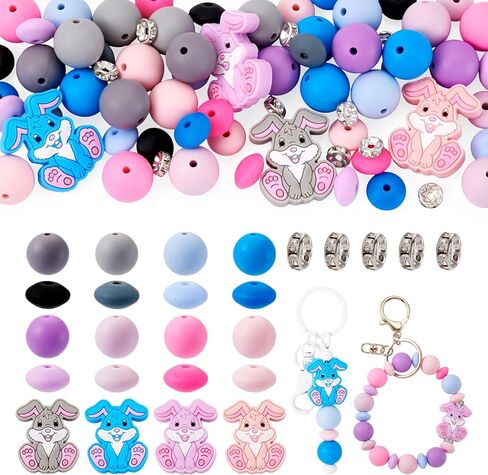 71Pcs Halloween Silicone Beads 15mm Silicone Round Focal Beads Purple Black White Skull Head Assorted Rubber Beads for Lanyard Bracelet Pens Jewelry Making in Kuwait