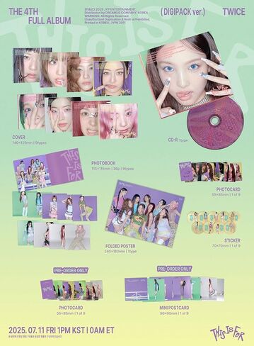 TWICE - الألبوم الرابع الكامل [هذا من أجل] (إصدار DIGIPACK) (إصدار عشوائي من 9 أنواع) 1ea + بطاقة صور رسمية حصرية 1ea (عشوائي 1 من أصل 9) (WM) in Kuwait