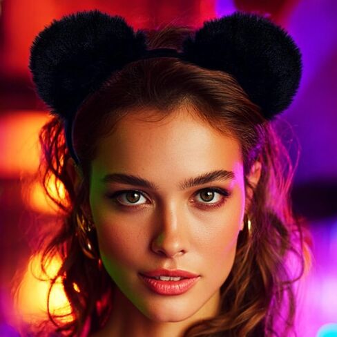 GORAIS Bear Ears Headband Black Fuzzy Halloween Costume Adult Headpiece for Women (Black, One Size) in Saudi Arabia