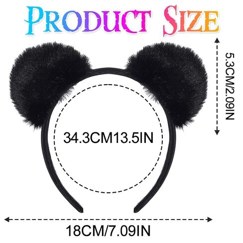 GORAIS Bear Ears Headband Black Fuzzy Halloween Costume Adult Headpiece for Women (Black, One Size) in Saudi Arabia