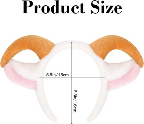 1 Pack Goat Ears,Lamb Sheep Ears Animal Headbands for Adults,Goat Ears for Halloween Christmas Birthday Party Theme Cosplay Headband in Saudi Arabia