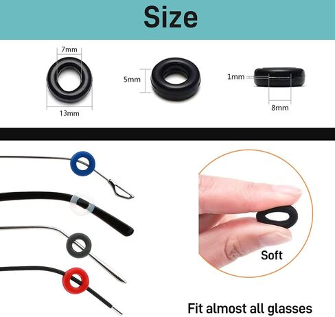 20 Pairs Eyeglass Ear Grips -Anti-Slip Glasses Grips, Silicone Glasses Holder, Eye Glasses Ear Grippers Sleeve Retainer, Glasses Ear Hooks Cushion for Sports, Sunglasses, Glasses(Black-White) in Saudi Arabia