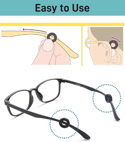 20 Pairs Eyeglass Ear Grips -Anti-Slip Glasses Grips, Silicone Glasses Holder, Eye Glasses Ear Grippers Sleeve Retainer, Glasses Ear Hooks Cushion for Sports, Sunglasses, Glasses(Black-White) in Saudi Arabia