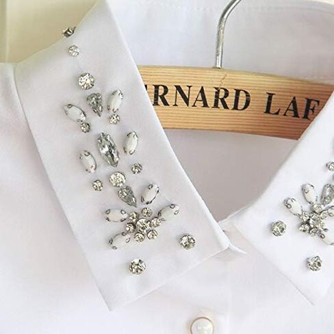 DNLKWGO Dickey Fake Collar False Collar Half Shirts with Rhinestone Detachable White Collar Shirt for Ladies Girls in Saudi Arabia