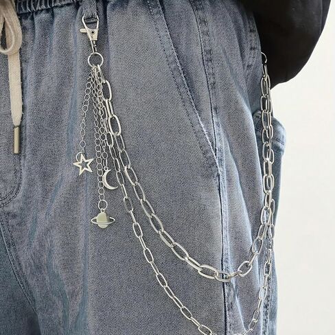 Star Print Multi-Layer Waist Chain for Men Pants Decoration in Saudi Arabia