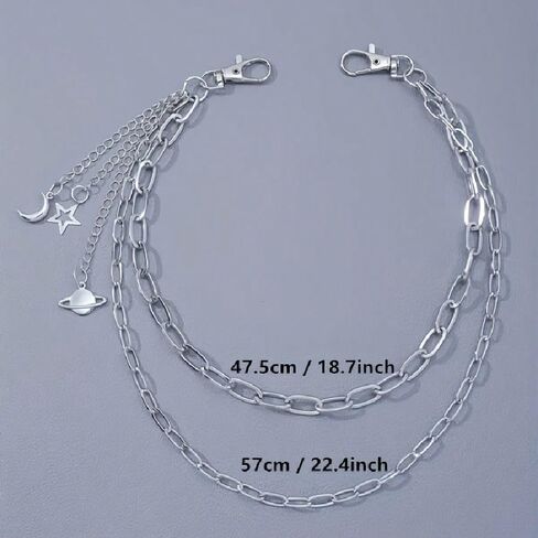 Star Print Multi-Layer Waist Chain for Men Pants Decoration in Saudi Arabia