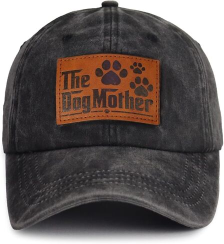 The Dogmother Hat for Women, Adjustable Cotton Leather Patch Best Dog Mom Ever Baseball Cap in Saudi Arabia