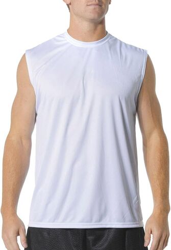 A4 Cooling Interlock Performance Muscle Wicking T-Shirt, Large, White in Saudi Arabia