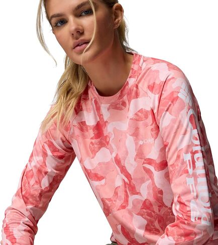 تيشيرت صيد الأسماك بأكمام طويلة PFG Super Tidal من كولومبيا للنساء، مقاس X-Small in Kuwait