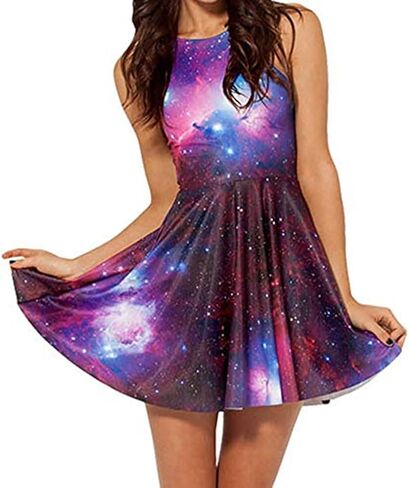 Sister Amy® Women's Galaxy Printed Elastic Sleeveless Shaping Camisole Skater in Saudi Arabia