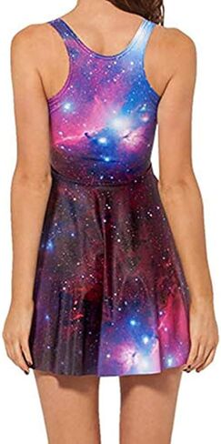Sister Amy® Women's Galaxy Printed Elastic Sleeveless Shaping Camisole Skater in Saudi Arabia