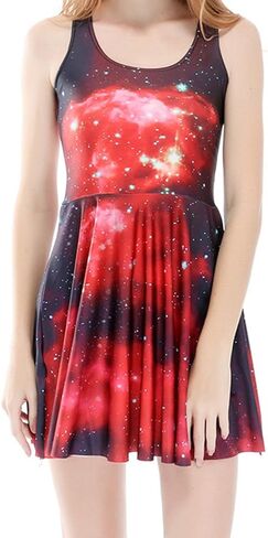 Sister Amy® Women's Galaxy Printed Elastic Sleeveless Shaping Camisole Skater in Saudi Arabia