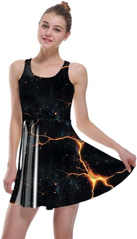 Sister Amy® Women's Galaxy Printed Elastic Sleeveless Shaping Camisole Skater in Saudi Arabia