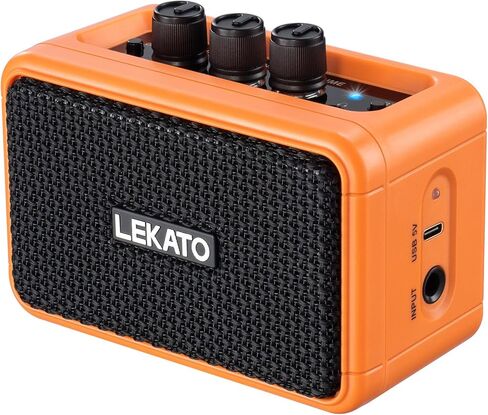 LEKATO Mini Electric Guitar Amplifier, Dual Speakers 5W, Rechargeable Guitar Amp Bluetooth with Clean Overdrive Effects,Retro Portable Small Guitar Amp for Practice in Kuwait
