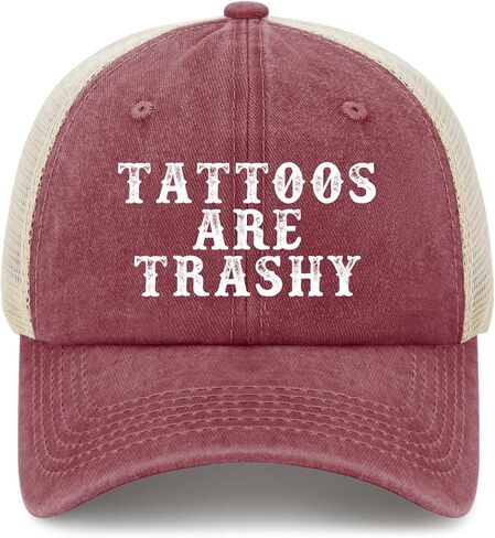 Tattoos are Trashy Hat Trucker Hat for Women Dad Hats Funny Gifts in Saudi Arabia