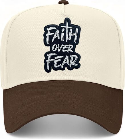 Faith Over Fear Embroidered Patch Hat | Premium Christian Snapback Baseball Vintage Trucker Hat for Men & Women in Saudi Arabia