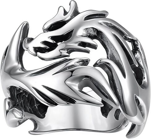 BAVIPOWER Viking Dragon Scales Ring Masculinity Unique Norse Mytholothy Stainless Steel Jewelry Powerful Amulet for Men Women in Saudi Arabia