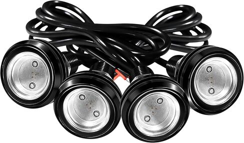 4Pcs 23mm DC 12V Black shell Eagle Eye Cob LED Car Fog DRL Daytime Running Light Backup Reverse Tail Rock Lights Headlights Signal Lamp Small bulb DIY use for car and motorcycle (Warm white) in Saudi Arabia