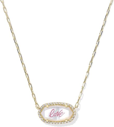 Kendra Scott Elisa Pave Frame Short Pendant Necklace, Fashion Jewelry for Women in Saudi Arabia