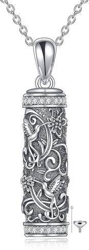 TOUPOP Tree of Life Cremation Jewelry Urn Necklace for Ashes for Women Men 925 Sterling Silver Cylinder Urn Pendant Necklaces for Human Ashes of Loved Ones Keepsake Memorial Gifts in Saudi Arabia