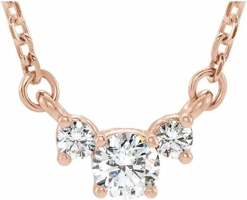 1-3 Carat Classic Past Present Future 3 Stone Diamond Pendant Necklace Value Collection (I-J Color I1/I2 Clarity) + 18" 14K Gold Chain in Saudi Arabia