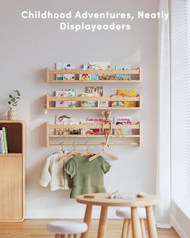 Nursery Book Shelves, Scalloped Shelves, Floating Book Shelves for Wall, Nursery Deocr for Baby, Toddler(Wood, 23 Inches) in Saudi Arabia