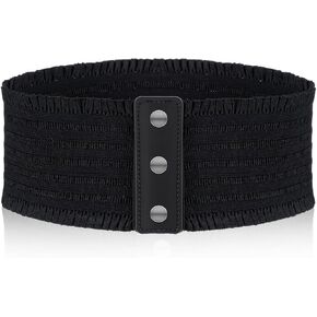 JIEYAO Wide Elastic Waist Belt for Women, Wide Waist Belt with Snap Fastener for Dresses in Saudi Arabia