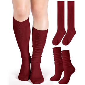 Shihanee 1 Pair Women's Knee High Socks Soft Warm Ribbed Knit Boot Slouch Socks Xmas Holiday Winter Gifts for Women Girls in Kuwait