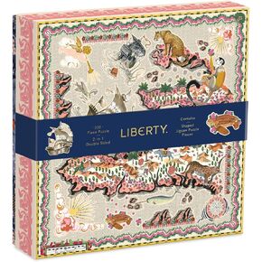 Galison Liberty Tudor Building 750 Piece Shaped Puzzle from Galison - Featuring The Distinctive Tudor Building on One Side and a Floral Pattern on The Other, 27" x 17.75", Unique Gift Idea in Kuwait