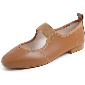وسادة FEVERSOLE النسائية مبطنة ومريحة عند أصابع القدم مربعة ناعمة من Mary Jane مع حزام مطاطي سهل الانزلاق على أحذية العمل والمكتب in Kuwait