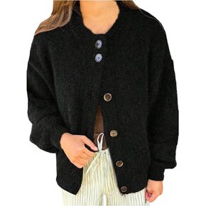 Verdusa Women's Chunky Cardigan Sweaters Button Up Cardigan Soft Sweaters Drop Shoulder Knit Outerwear in Saudi Arabia