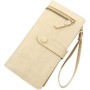 Slim Wallet for Women Men, Large Capacity Card Holder Clutch Purses Wristlet Wallets with Zipper Coin Pocket in Kuwait