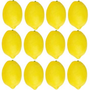 notakia 25 ليمون صناعي فواكه صناعية ليمون زائف نابض بالحياة محاكاة حفلة المطبخ طاولة المطبخ ديكورات الصيف مزهرية حشو دعائم التصوير الفوتوغرافي (25 قطعة ليمون أصفر) in Kuwait