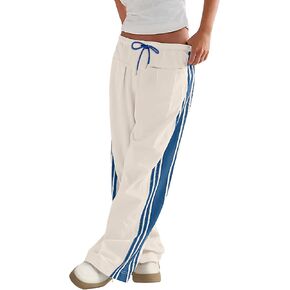 Womens Wide Leg Track Pants Side Striped Casual Drawstring Baggy Palazzo Pant with Pockets in Saudi Arabia