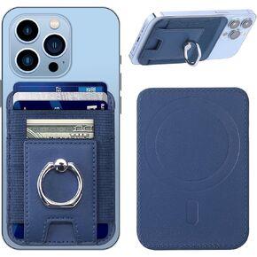 لمحفظة Magsafe مع حلقة إصبع آمنة ، أقوى حامل بطاقة محفظة من الجلد المغناطيسي لـ iPhone 15/14/13/12 ، محفظة الهاتف المغناطيسي ، FIT 6 بطاقات ، حظر RFID in Kuwait