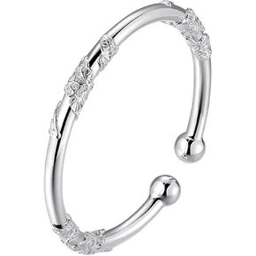 Handmade Bracelet for Women 925 Sterling Silver Bangle Bracelets Adjustable Dainty Silver Bangles in Saudi Arabia