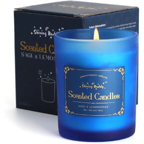 Sage & Lemongrass Scented Soy Candles for Home Spa Aromatherapy Candles with Natural Essential Oils | Long-Lasting Outdoor/Indoor Use, Calm Relaxation Gifts– 6OZ in Saudi Arabia