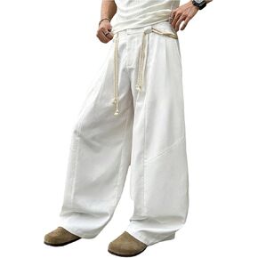 Men's Baggy Pants Wide Leg Pleated Dress Pants Slacks Casual Chino Trousers with Pockets in Saudi Arabia