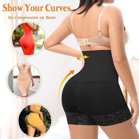 Tummy Control Shapewear Shorts for Women High Waisted Body Shaper Panties Slip Shorts Under Dresses Thigh Slimmer in Saudi Arabia