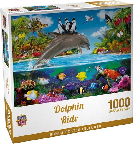 MasterPieces 300 Piece EZ Grip Jigsaw Puzzle - Dolphin Ride - 18"x24" in Saudi Arabia