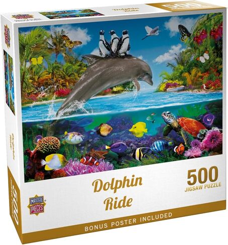 MasterPieces 300 Piece EZ Grip Jigsaw Puzzle - Dolphin Ride - 18"x24" in Saudi Arabia