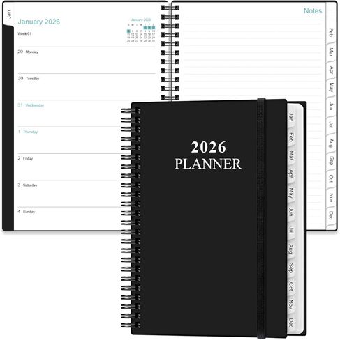 2025 Planner - Weekly & Monthly Planner from January 2025 - December 2025, Planner 2025 with Flexible Cover, Tabs, Inner Pocket, 6.4" x 8.5", Black in Kuwait