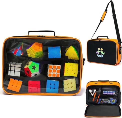 Speed Cube Storage for Different Types Cube Fidget Toy, Soft Carrying Rubix Case, Portable Travel Fidget Toy Holder Carrying Bag for Brain Teaser Game with Inner Mesh Pocket, One-Shoulder in Saudi Arabia
