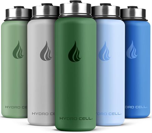 HYDRO CELL Stainless Steel Insulated Water Bottle with Straw - For Cold & Hot Drinks - Metal Vacuum Flask with Screw Cap and Modern Leakproof Sport Thermos for Kids & Adults (Fuchsia 40oz) in Kuwait