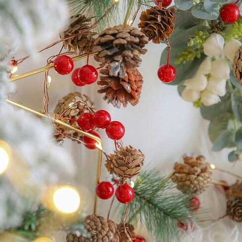 Artificial Holly Berries, 100 Pcs Red Christmas Berry Picks with Wire Stems for Holiday Decor Wreaths Crafts Floral Arrangements Centerpieces in Saudi Arabia